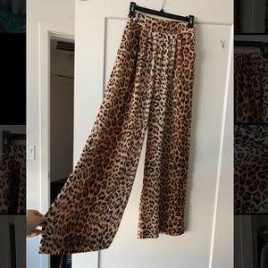 UO Wide leg cheetah flowy pants